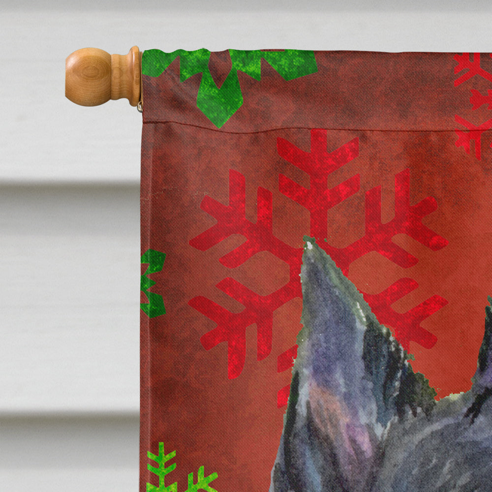 Terrier écossais rouge vert flocons de neige vacances drapeau de Noël toile taille de la maison