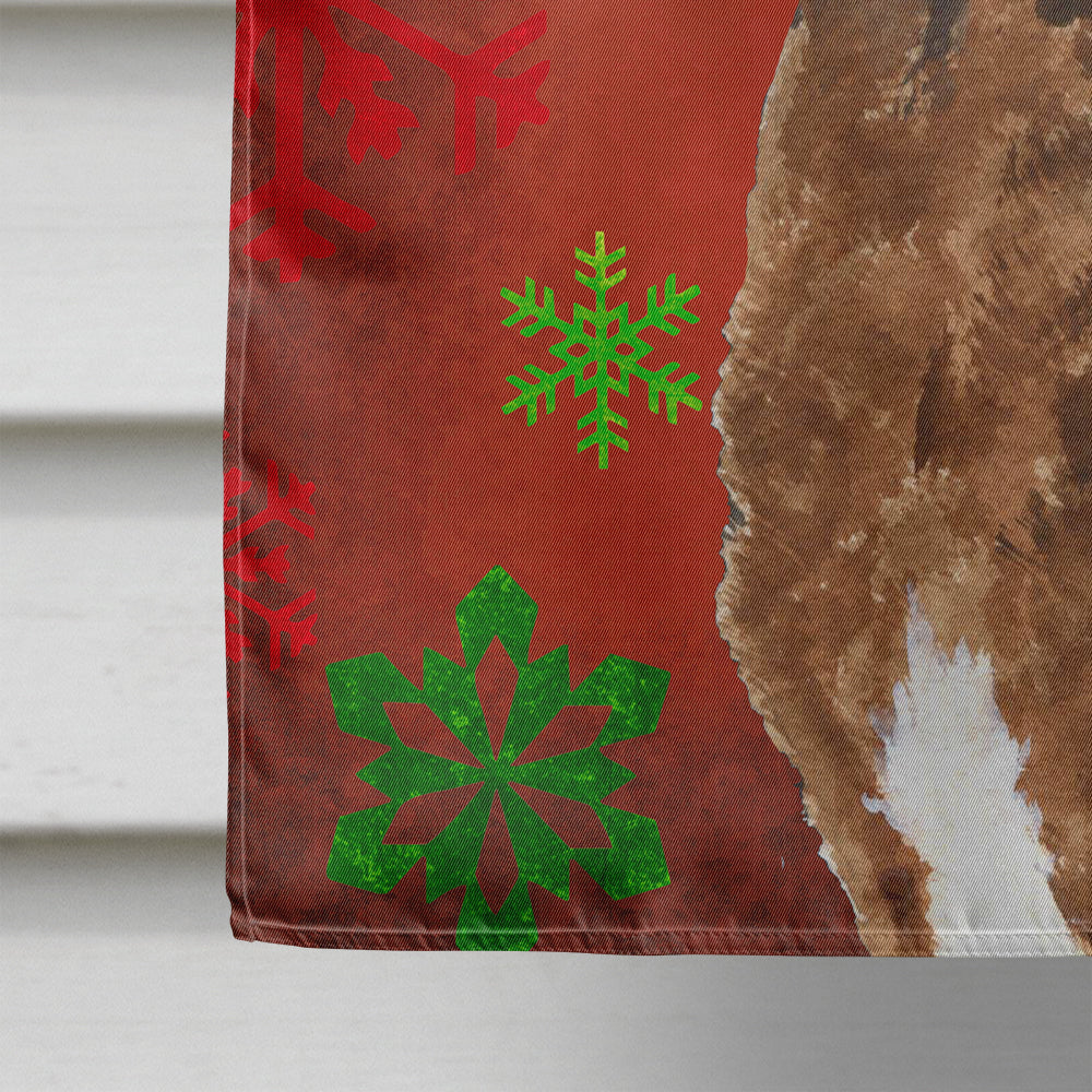 Chesapeake Bay Retriever Snowflakes Holiday Christmas Flag Canvas House Size  the-store.com.