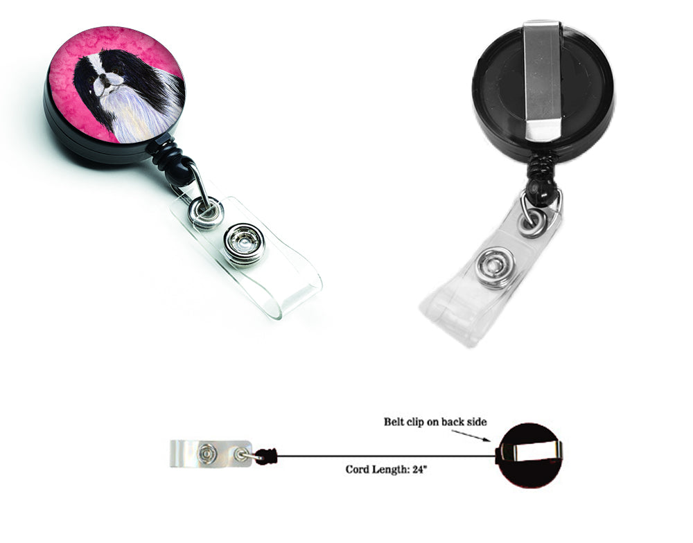 Japanese Chin  Retractable Badge Reel or ID Holder with Clip SS4743