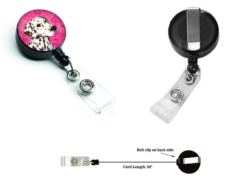 Dalmatian  Retractable Badge Reel or ID Holder with Clip SS4745