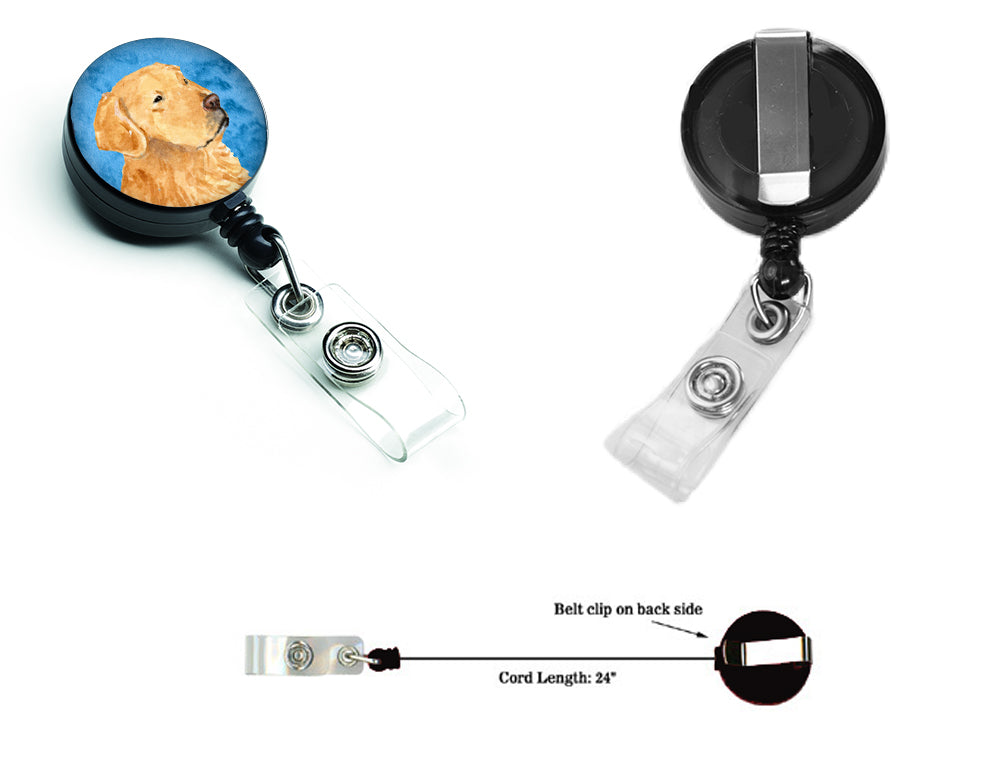 Golden Retriever  Retractable Badge Reel or ID Holder with Clip SS4752.
