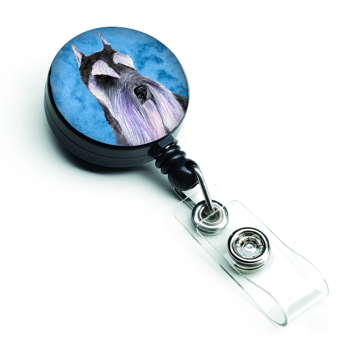 Schnauzer  Retractable Badge Reel or ID Holder with Clip SS4753.