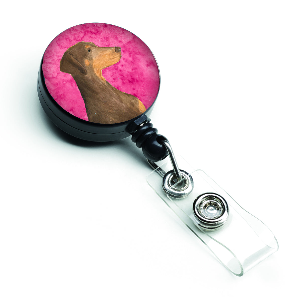 Doberman  Retractable Badge Reel or ID Holder with Clip SS4755