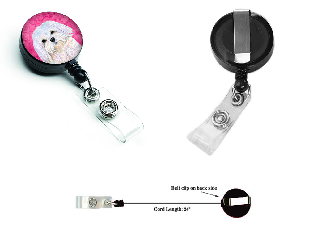 Maltese  Retractable Badge Reel or ID Holder with Clip SS4758.