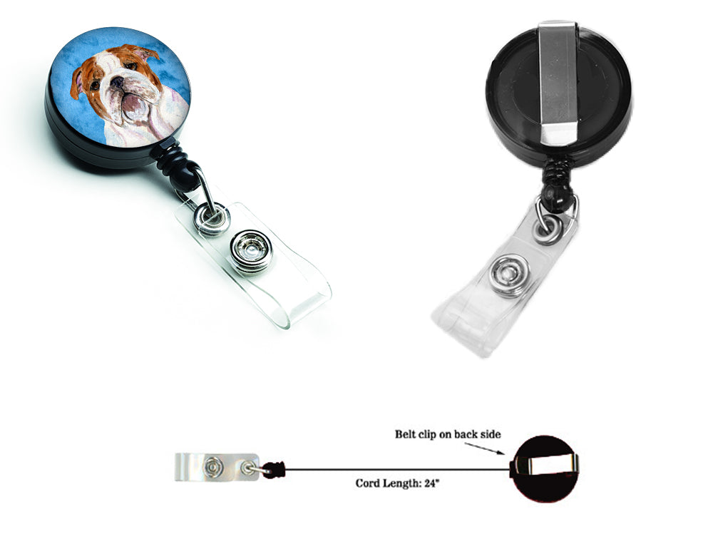 Bulldog English  Retractable Badge Reel or ID Holder with Clip SS4760.