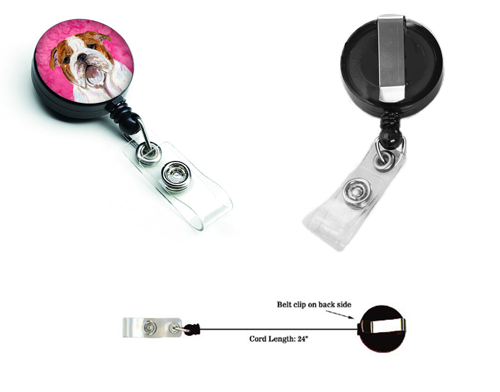 Bulldog English  Retractable Badge Reel or ID Holder with Clip SS4760