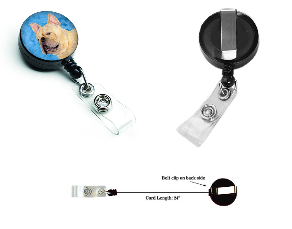 French Bulldog  Retractable Badge Reel or ID Holder with Clip SS4761