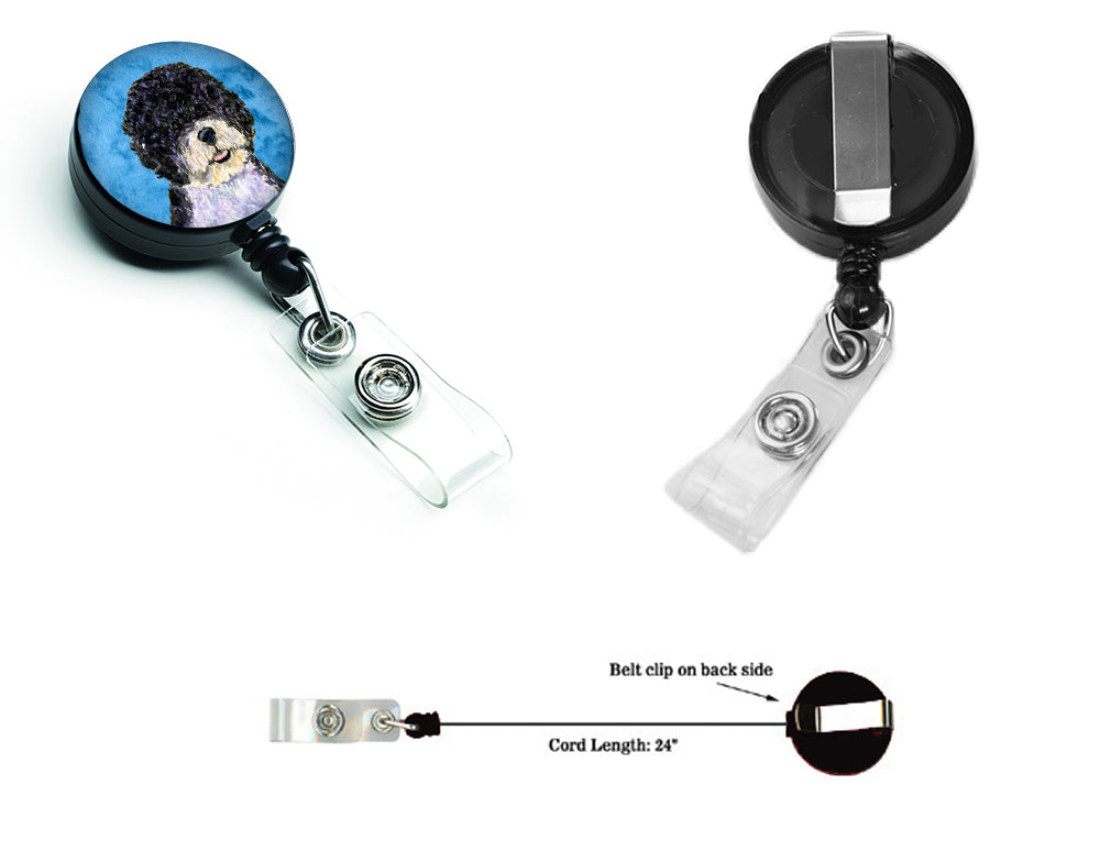 Portuguese Water Dog  Retractable Badge Reel or ID Holder with Clip SS4766.