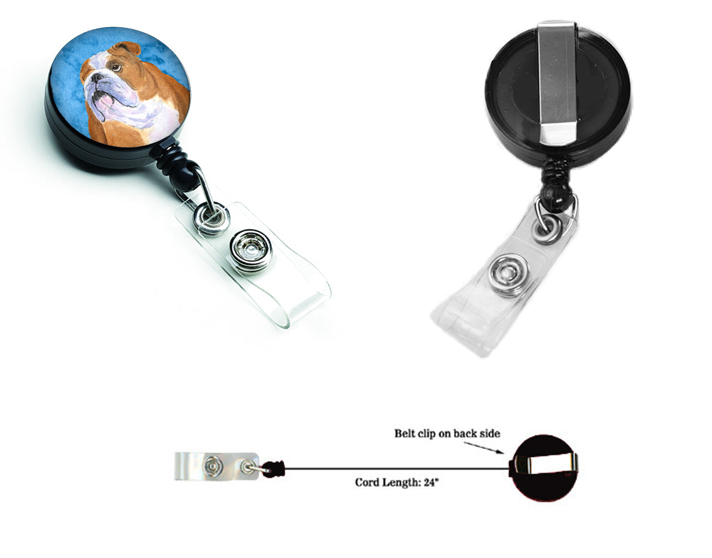 Bulldog English  Retractable Badge Reel or ID Holder with Clip SS4767.