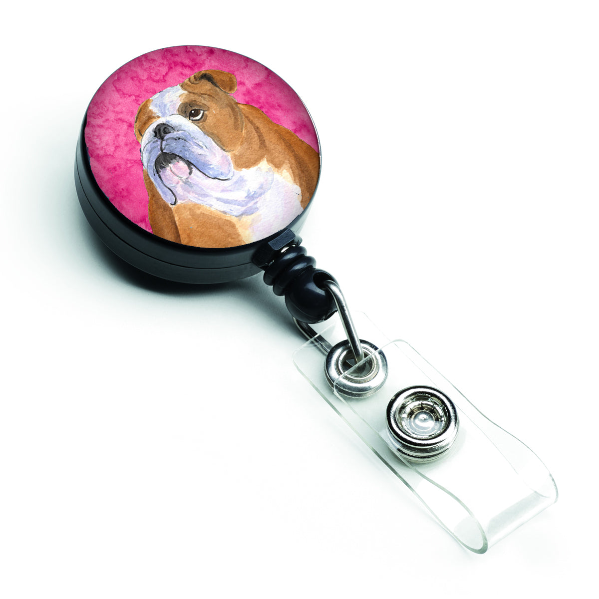 Bulldog English  Retractable Badge Reel or ID Holder with Clip SS4767