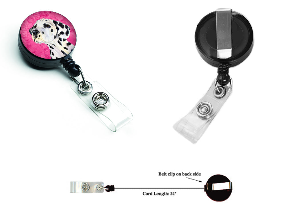 Dalmatian  Retractable Badge Reel or ID Holder with Clip SS4768.