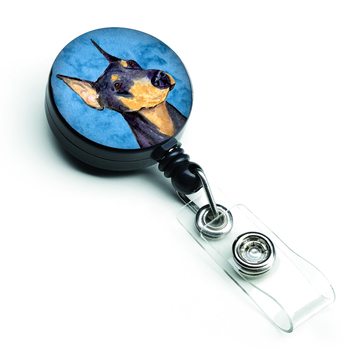Doberman  Retractable Badge Reel or ID Holder with Clip SS4771
