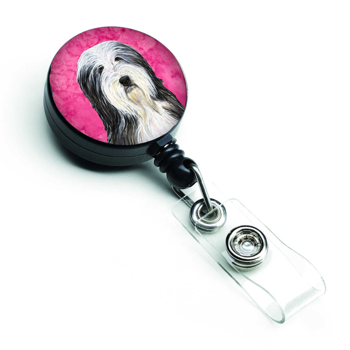 Bearded Collie  Retractable Badge Reel or ID Holder with Clip SS4773.