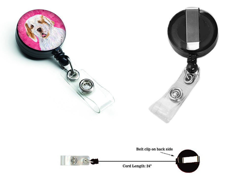 Clumber Spaniel  Retractable Badge Reel or ID Holder with Clip SS4776