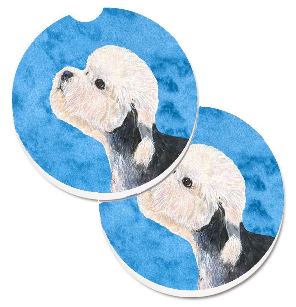 Blue Dandie Dinmont Terrier Set of 2 Cup Holder Car Coasters SS4779-BUCARC by Caroline&#39;s Treasures