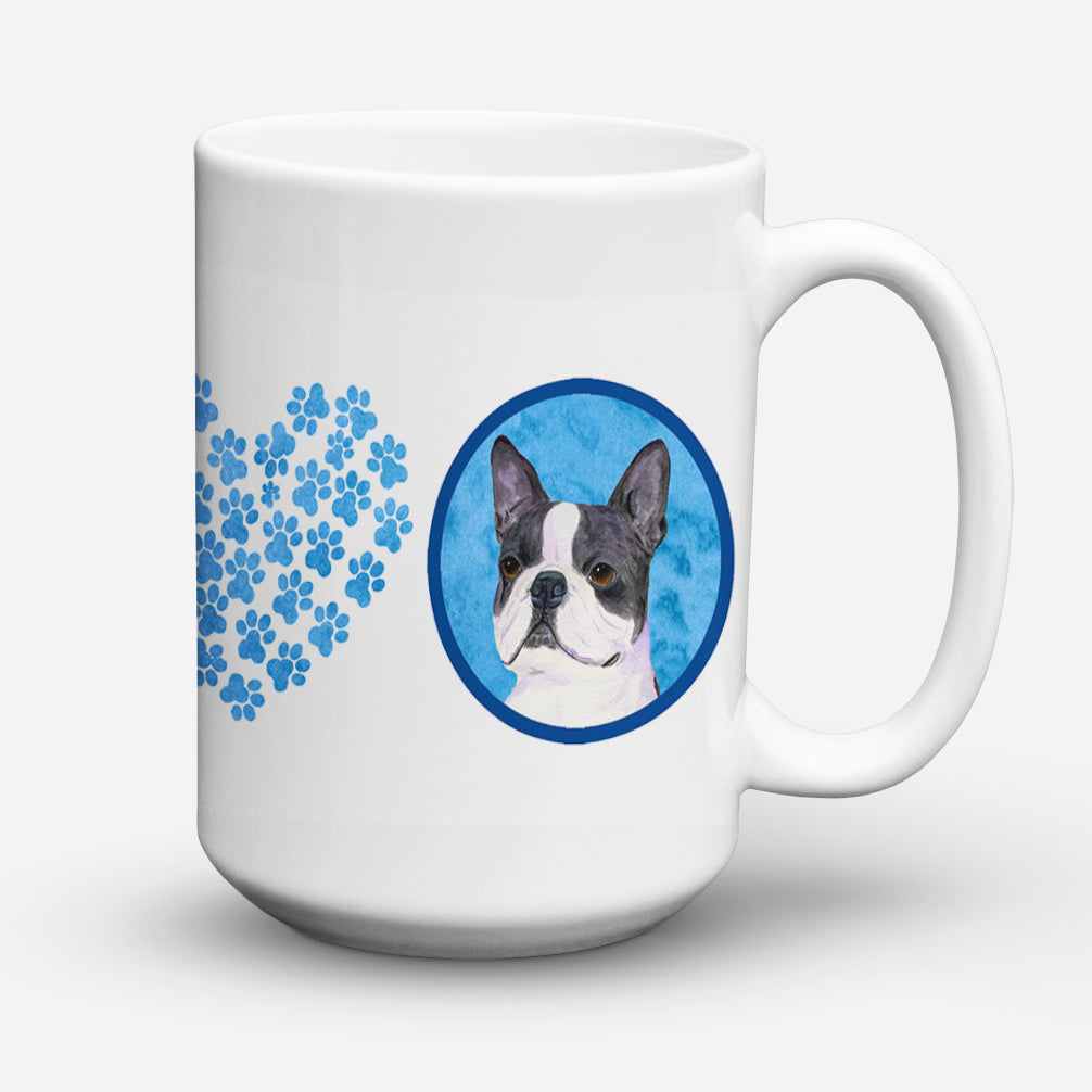 Boston Terrier  Dishwasher Safe Microwavable Ceramic Coffee Mug 15 ounce SS4792  the-store.com.