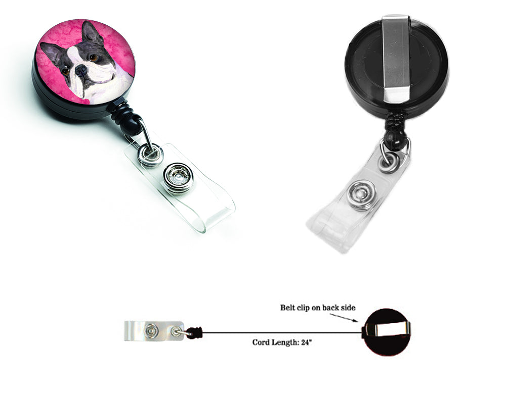 Boston Terrier  Retractable Badge Reel or ID Holder with Clip SS4792
