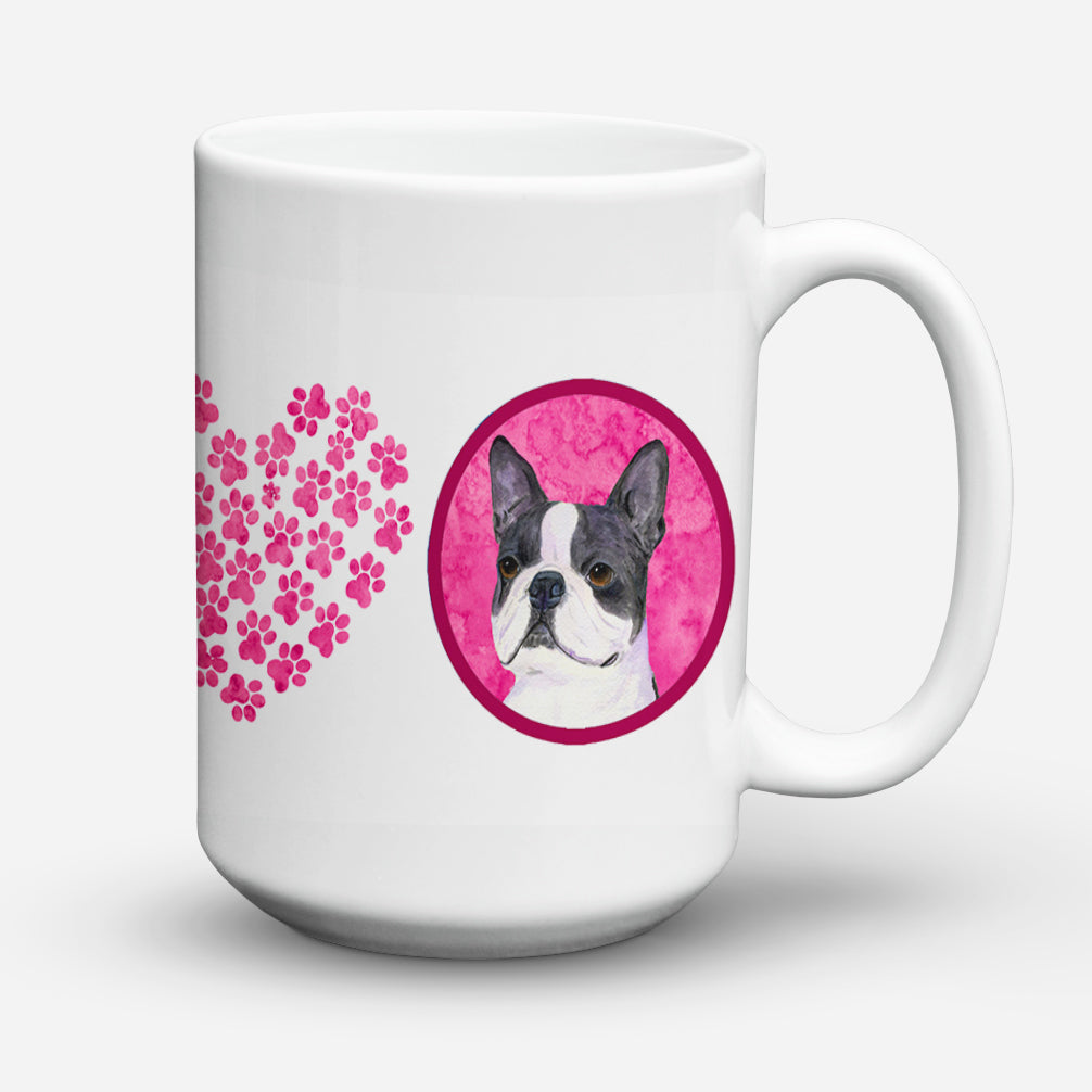 Boston Terrier  Dishwasher Safe Microwavable Ceramic Coffee Mug 15 ounce SS4792