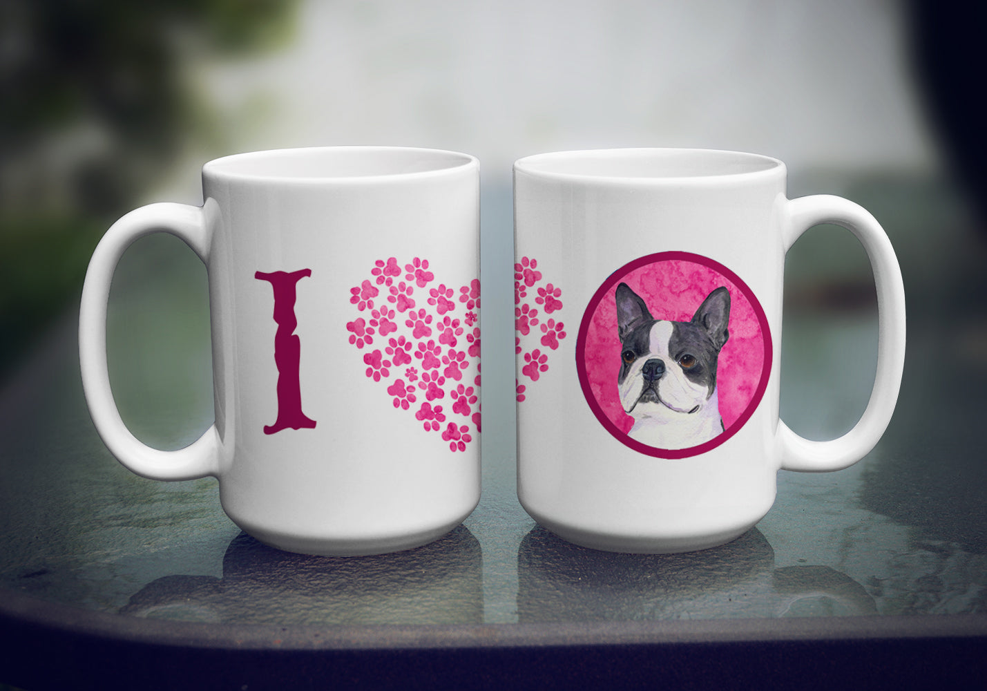 Boston Terrier  Dishwasher Safe Microwavable Ceramic Coffee Mug 15 ounce SS4792  the-store.com.