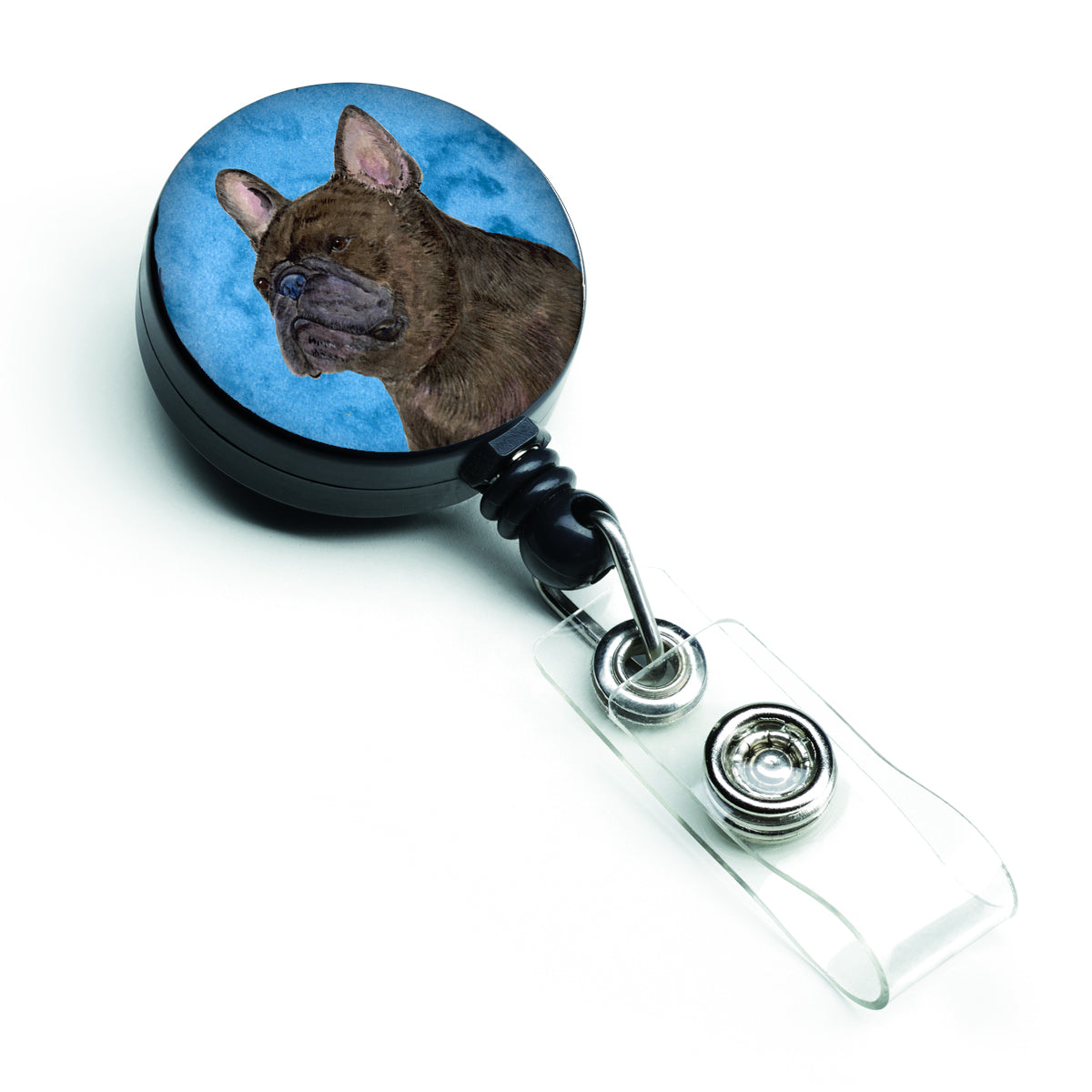 French Bulldog  Retractable Badge Reel or ID Holder with Clip SS4795