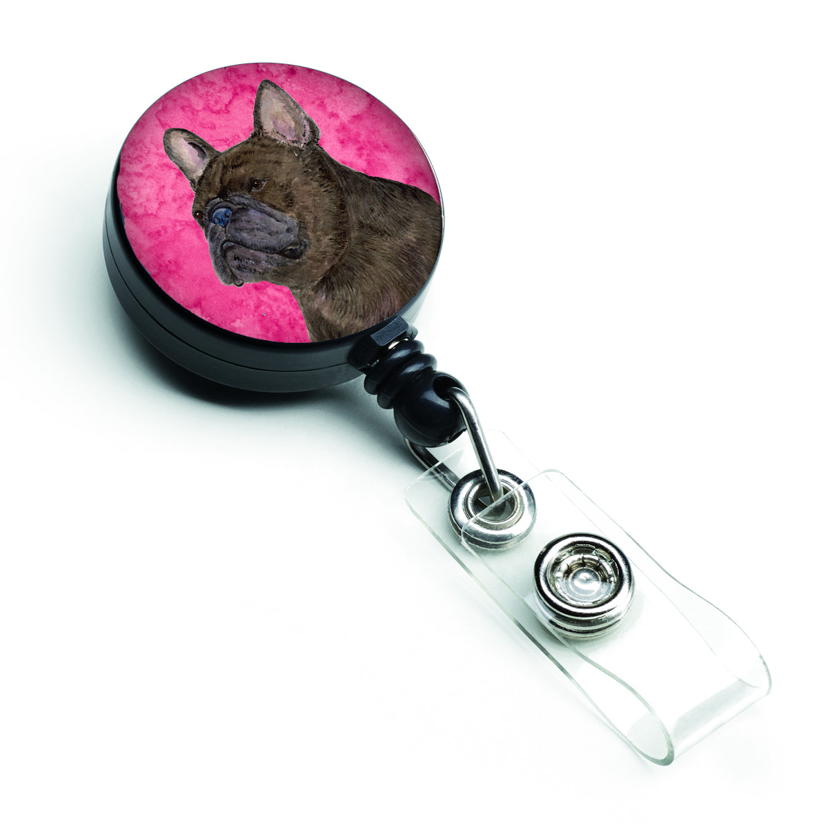 French Bulldog  Retractable Badge Reel or ID Holder with Clip SS4795.