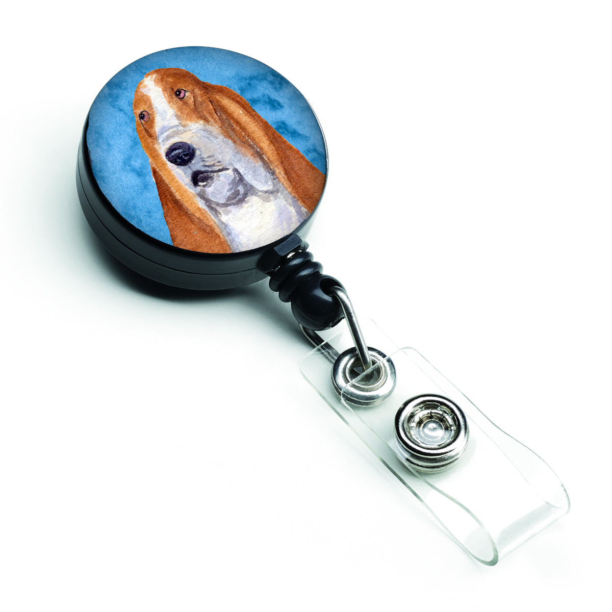 Basset Hound  Retractable Badge Reel or ID Holder with Clip SS4804.