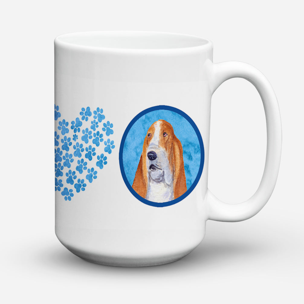 Basset Hound  Dishwasher Safe Microwavable Ceramic Coffee Mug 15 ounce SS4804