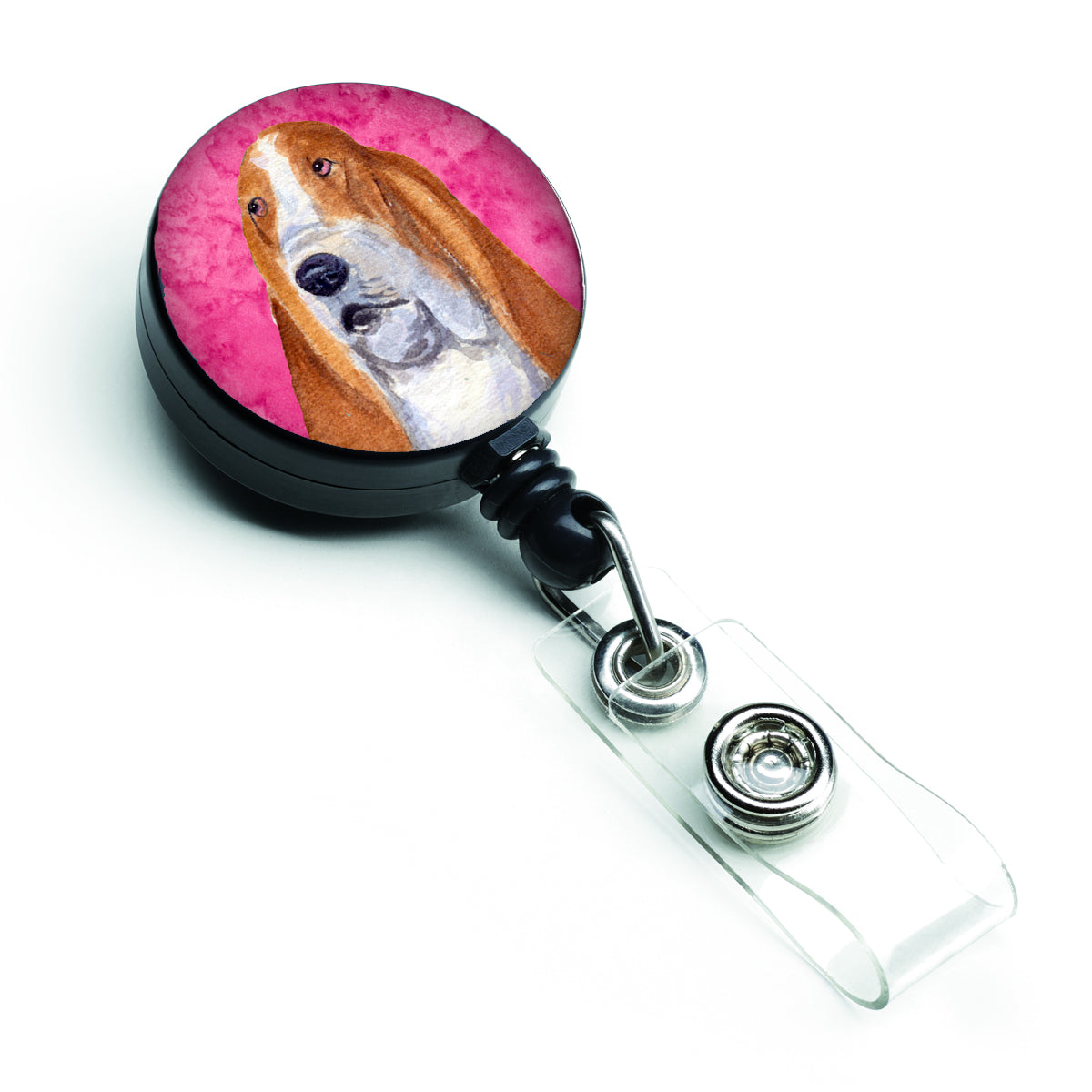 Basset Hound  Retractable Badge Reel or ID Holder with Clip SS4804.