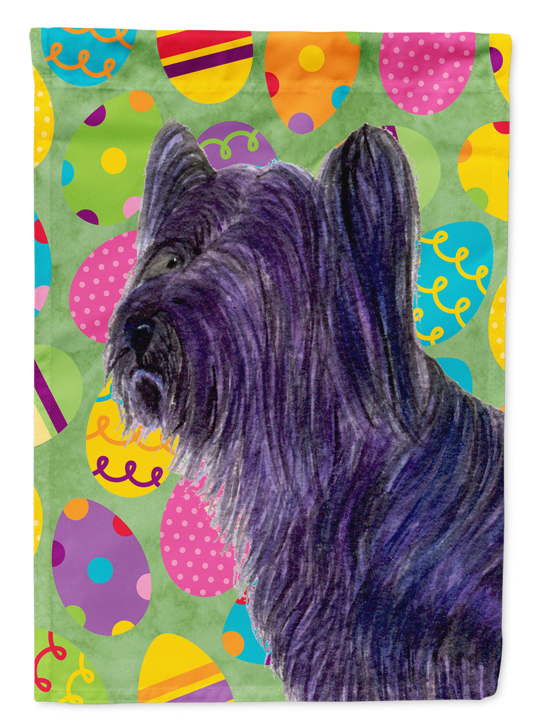 Skye Terrier Easter Eggtravaganza Flag Canvas House Size