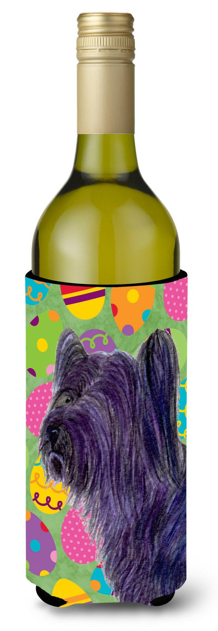 Skye Terrier Easter Eggtravaganza Wine Bottle Beverage Insulator Beverage Insulator Hugger by Caroline&#39;s Treasures