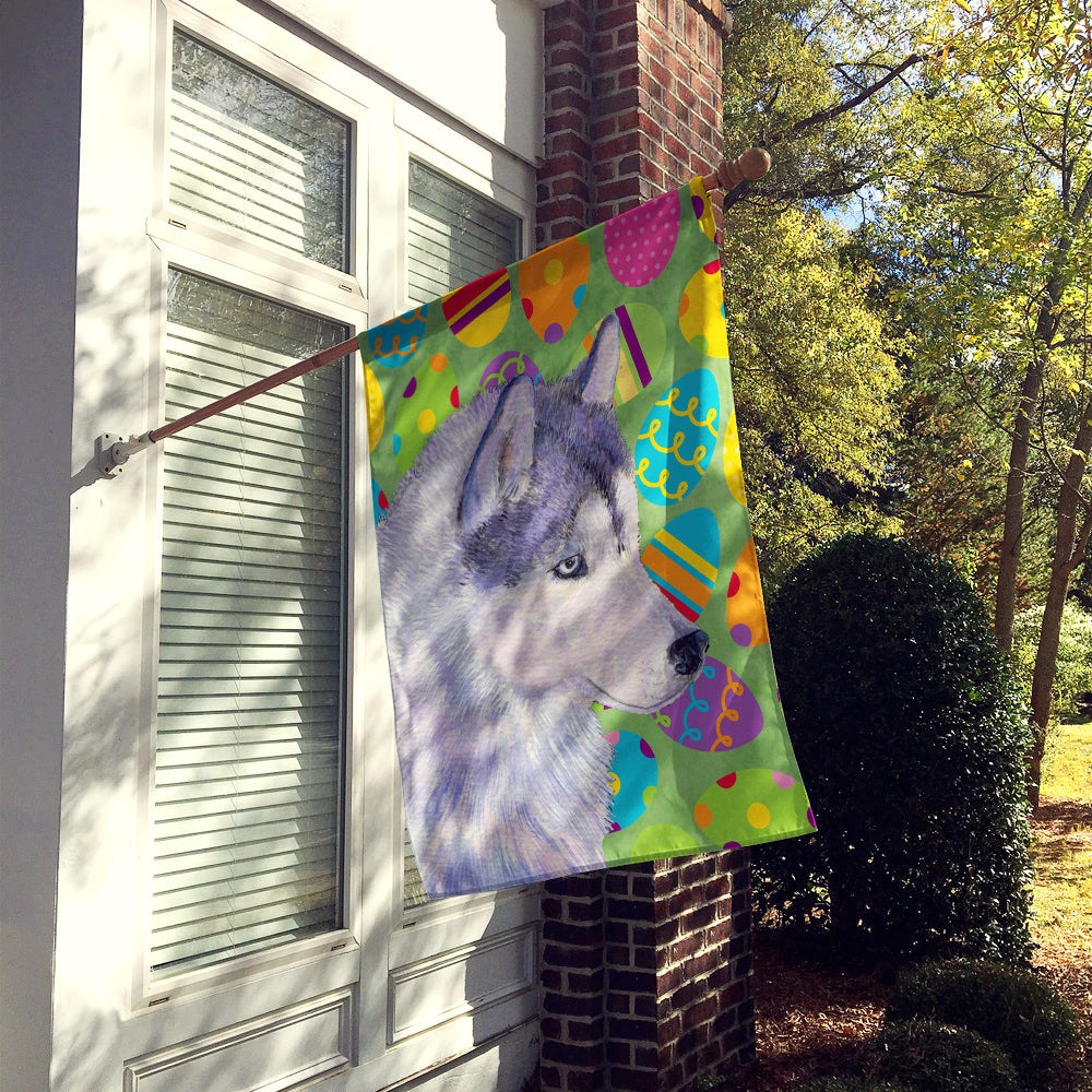 Siberian Husky Easter Eggtravaganza Flag Canvas House Size  the-store.com.