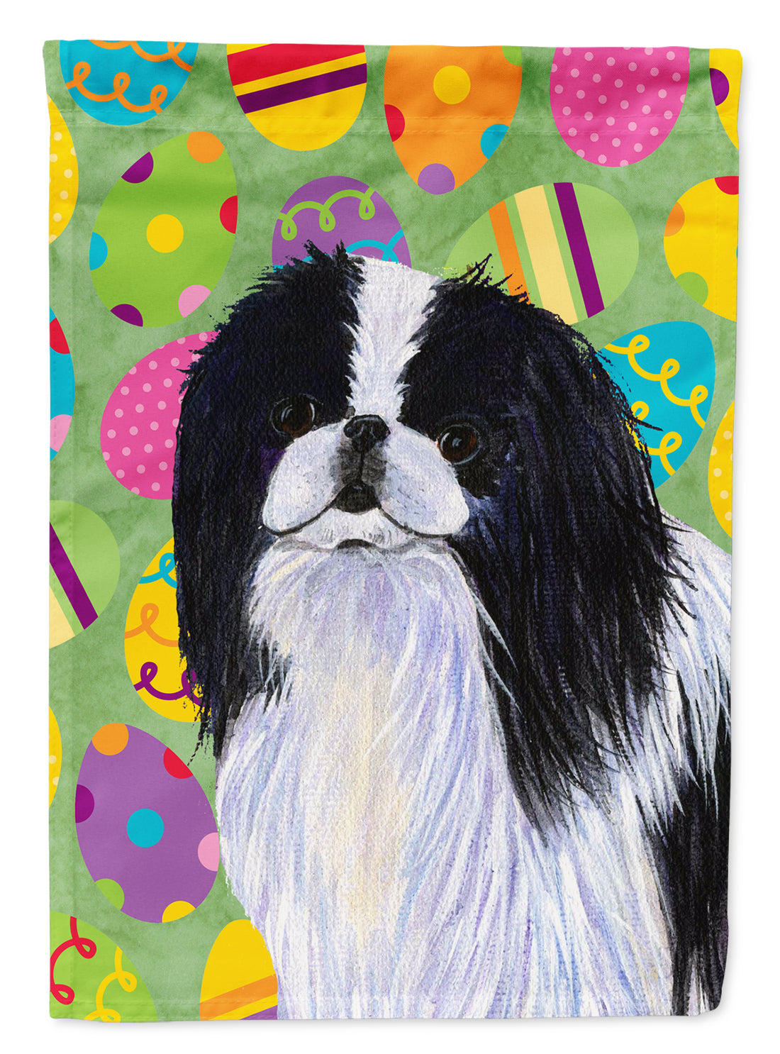 Japanese Chin Easter Eggtravaganza Flag Canvas House Size  the-store.com.