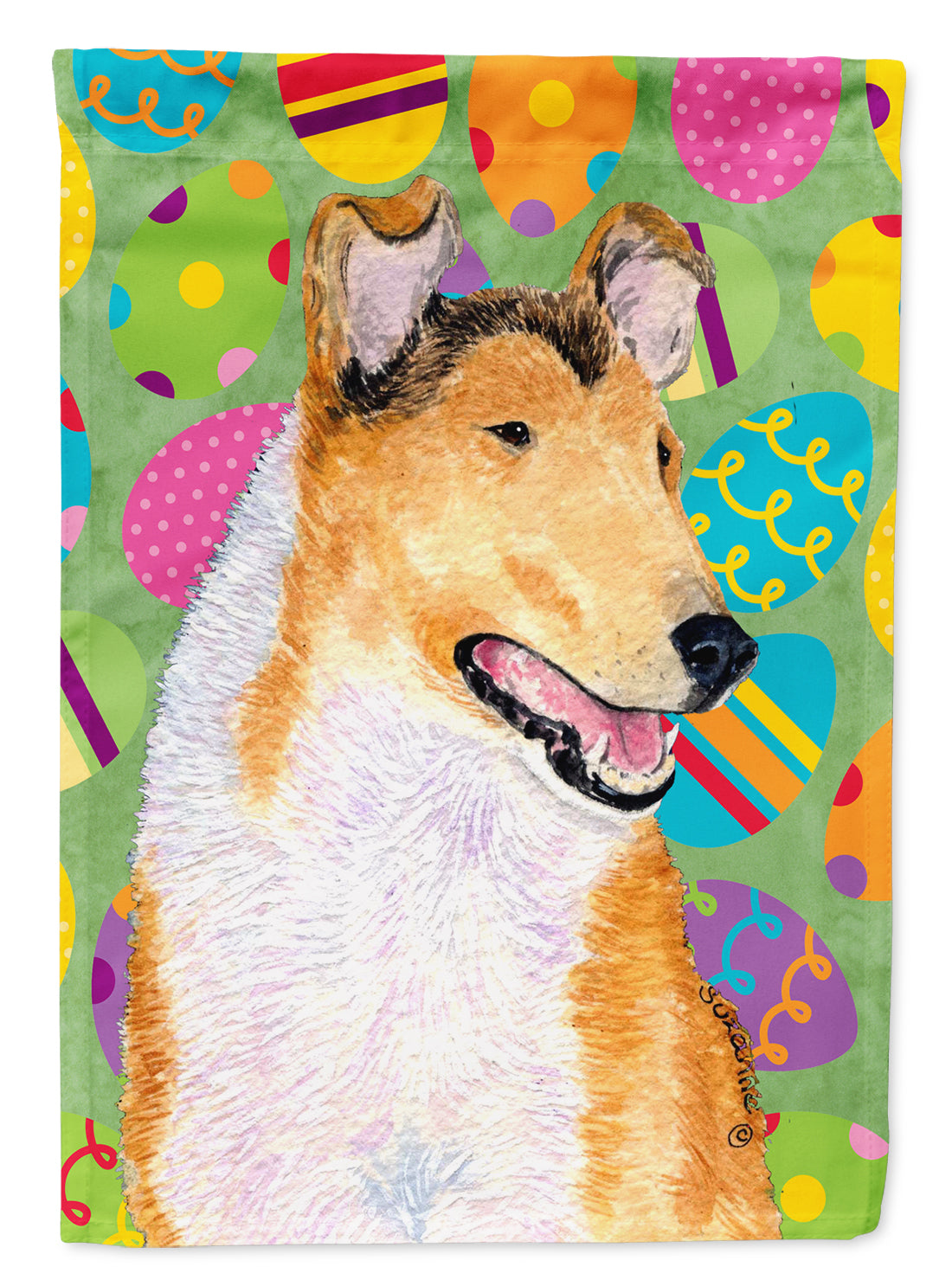 Collie Smooth Easter Eggtravaganza Flag Canvas House Size