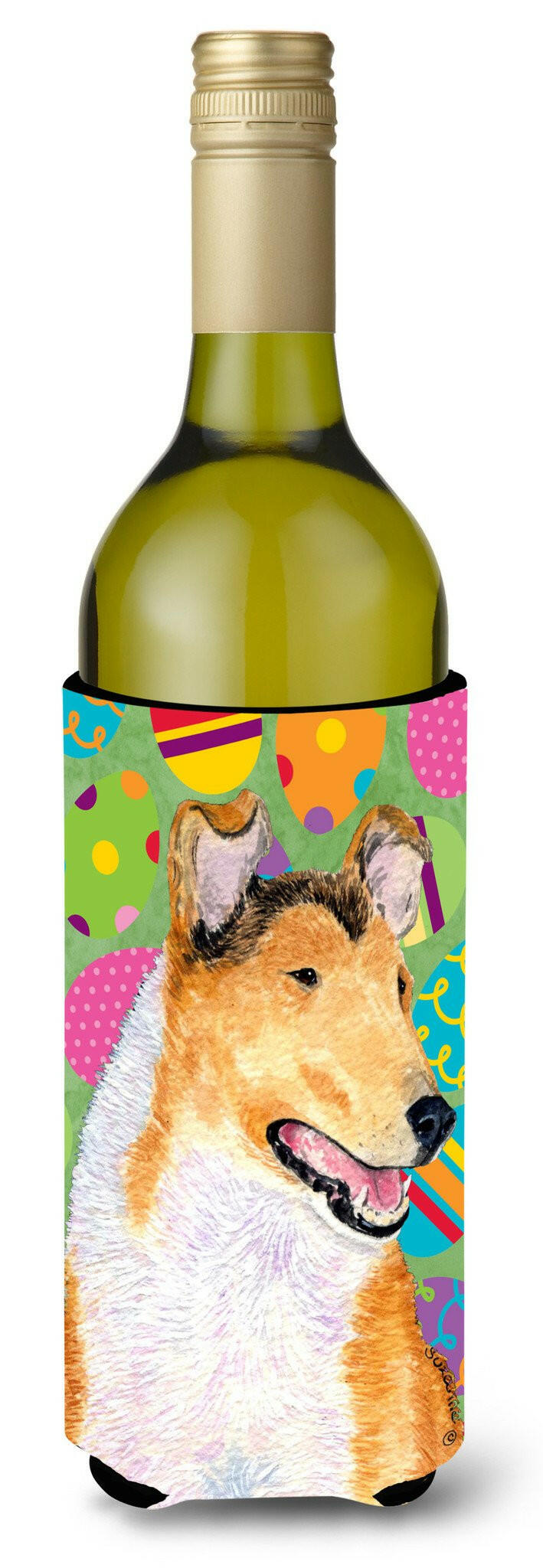 Collie Smooth Easter Eggtravaganza Wine Bottle Beverage Insulator Beverage Insulator Hugger by Caroline&#39;s Treasures