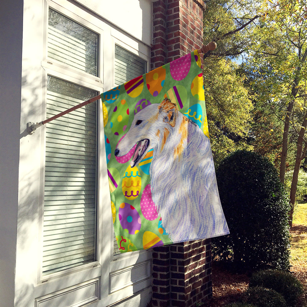 Borzoi Easter Eggtravaganza Flag Canvas House Size  the-store.com.