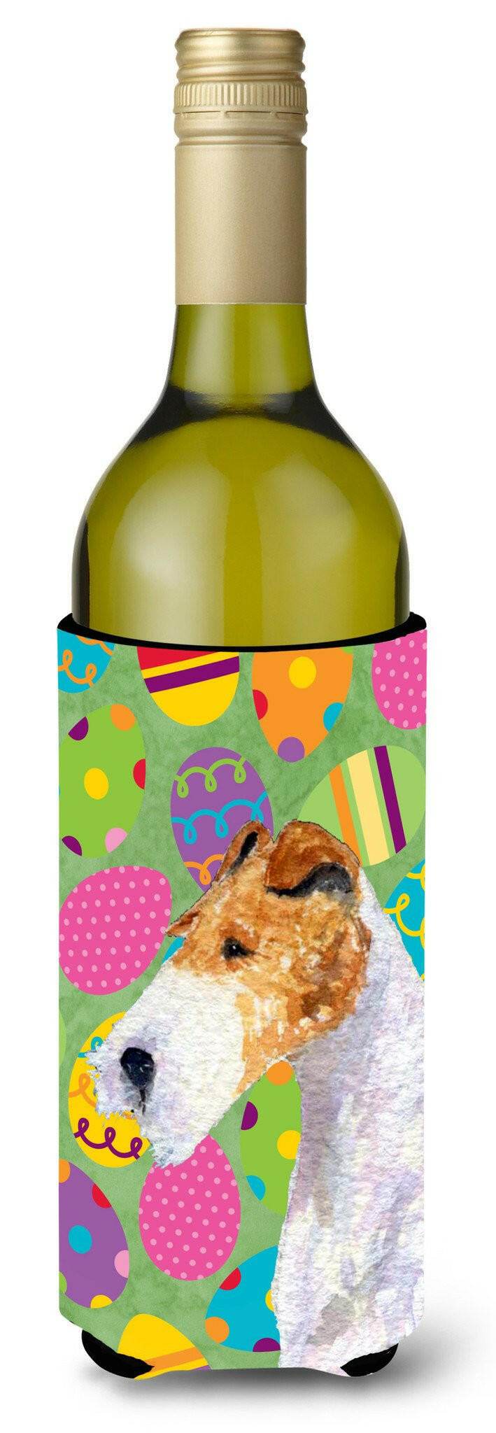 Fox Terrier Easter Eggtravaganza Wine Bottle Beverage Insulator Beverage Insulator Hugger by Caroline's Treasures