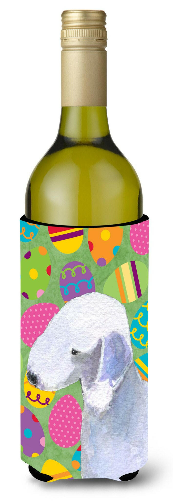 Bedlington Terrier Easter Eggtravaganza Wine Bottle Beverage Insulator Beverage Insulator Hugger by Caroline&#39;s Treasures