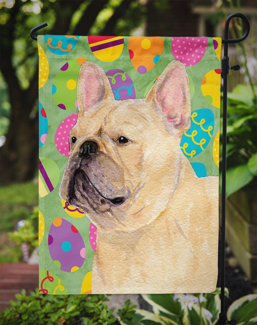 French Bulldog Easter Eggtravaganza Flag Garden Size  the-store.com.
