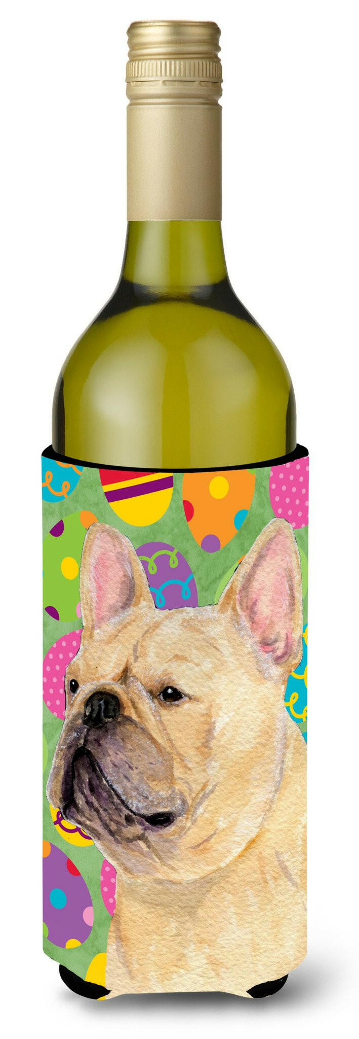 French Bulldog Easter Eggtravaganza Wine Bottle Beverage Insulator Beverage Insulator Hugger SS4830LITERK by Caroline&#39;s Treasures