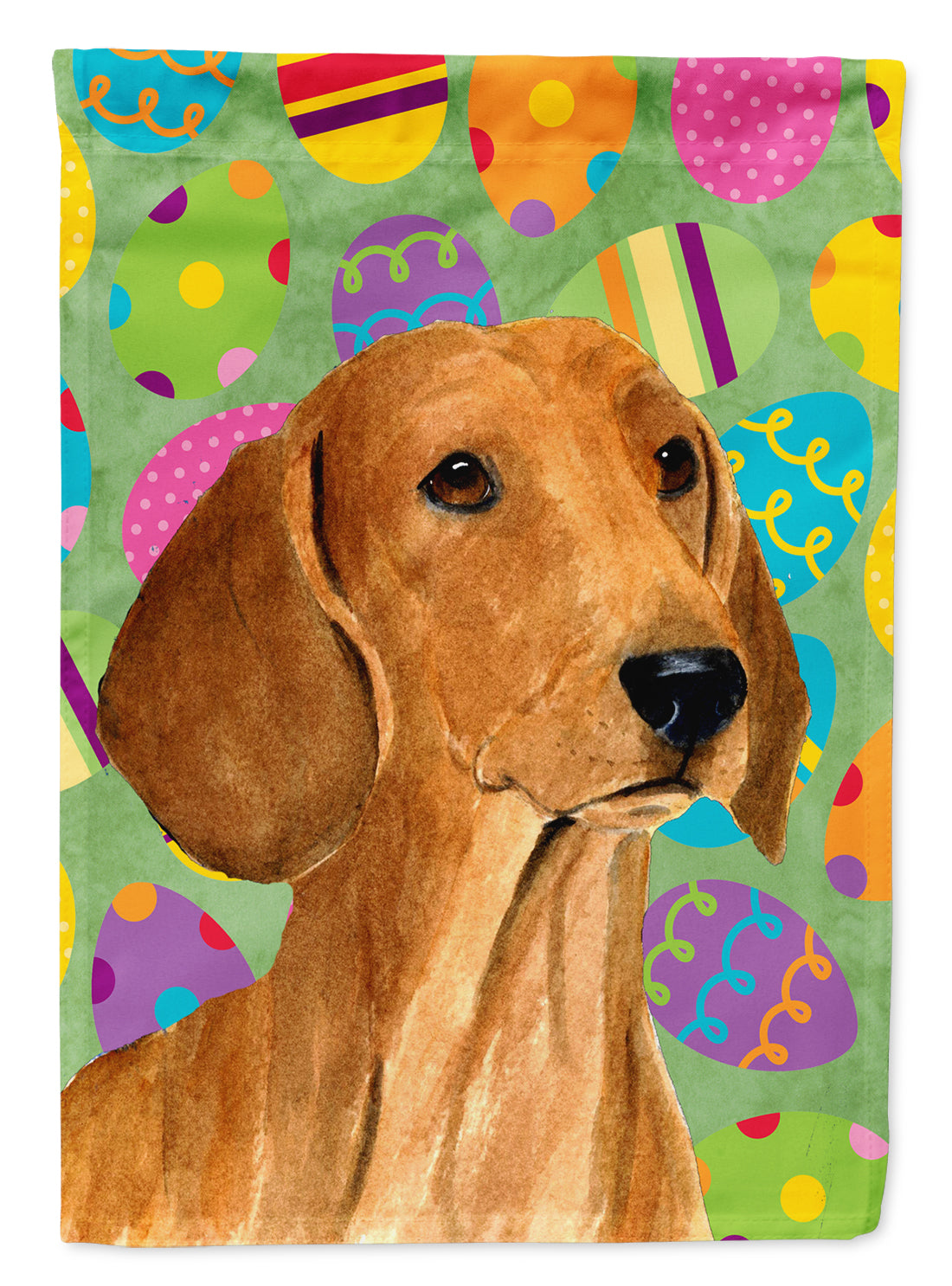 Caroline's Treasures Dachshund Easter Eggtravaganza Flag Canvas House Size