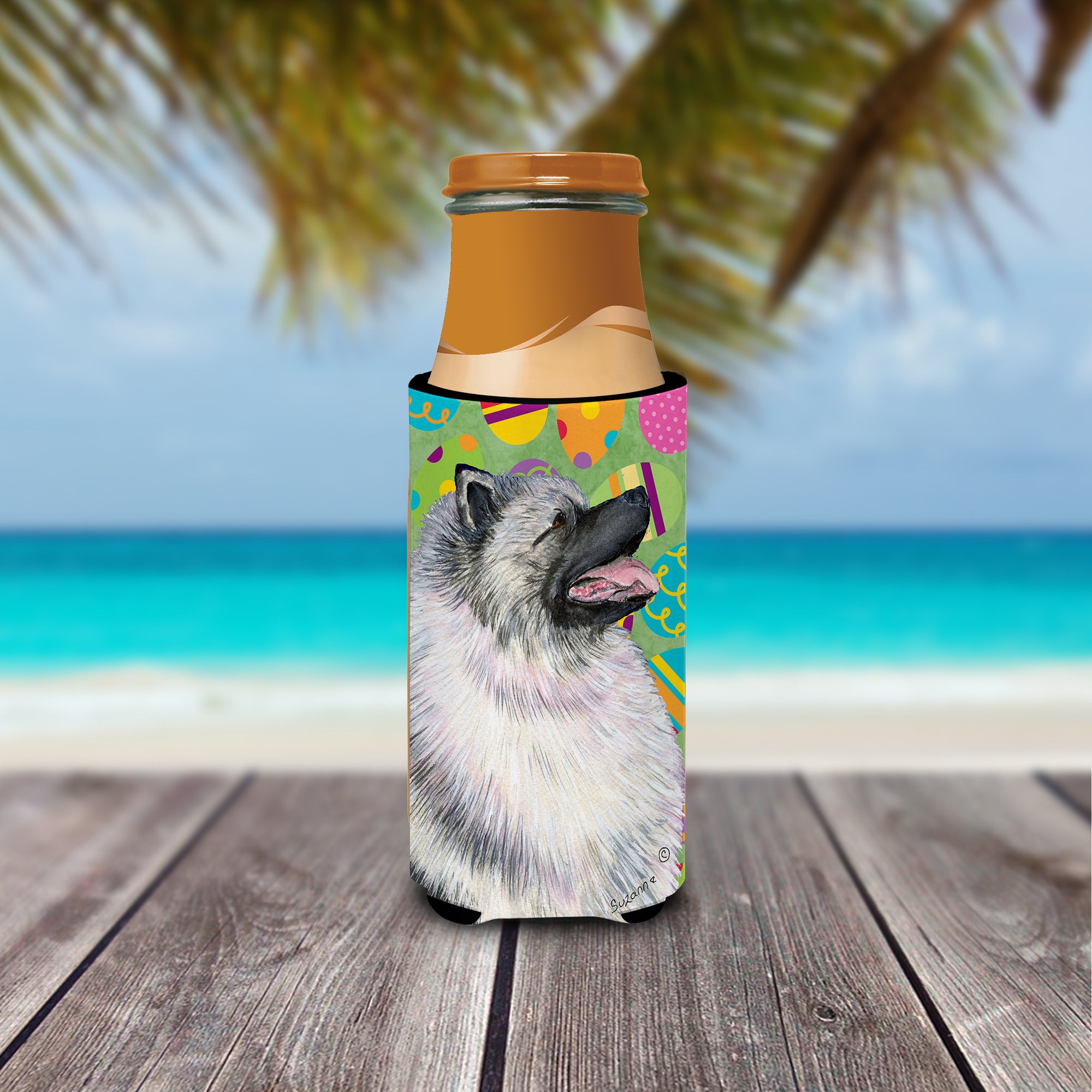 Keeshond Easter Eggtravaganza Ultra Beverage Insulators for slim cans SS4833MUK.