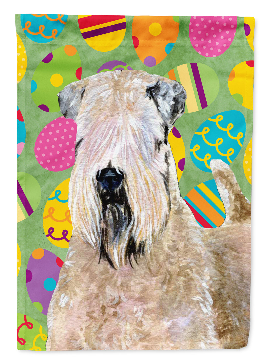 Wheaten Terrier Soft Coated Easter Eggtravaganza Flag Garden Size  the-store.com.