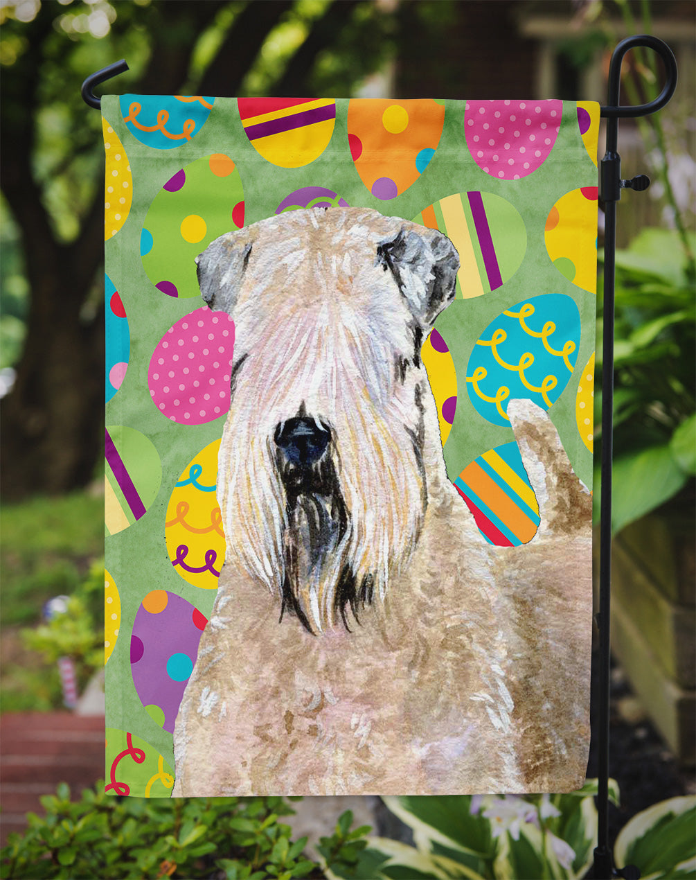 Wheaten Terrier Soft Coated Easter Eggtravaganza Flag Garden Size