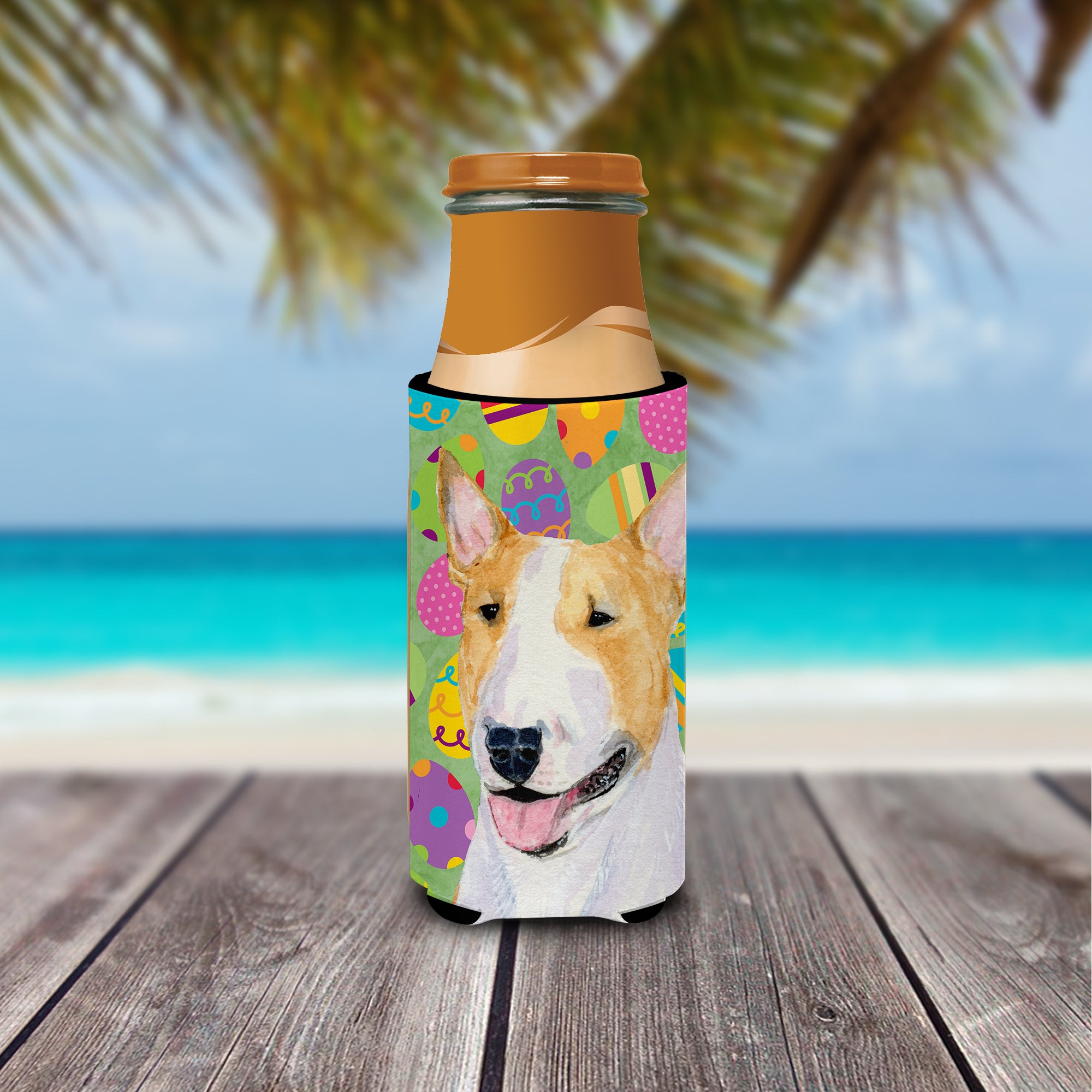 Bull Terrier Easter Eggtravaganza Ultra Beverage Insulators for slim cans SS4841MUK.