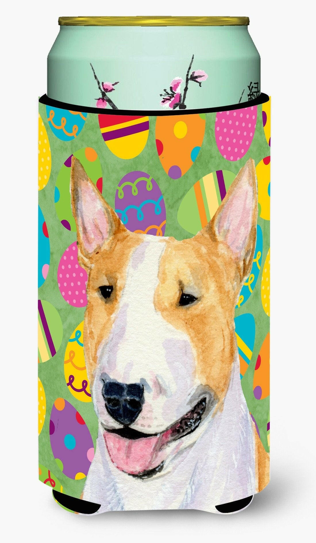 Bull Terrier Easter Eggtravaganza  Tall Boy Beverage Insulator Beverage Insulator Hugger by Caroline&#39;s Treasures