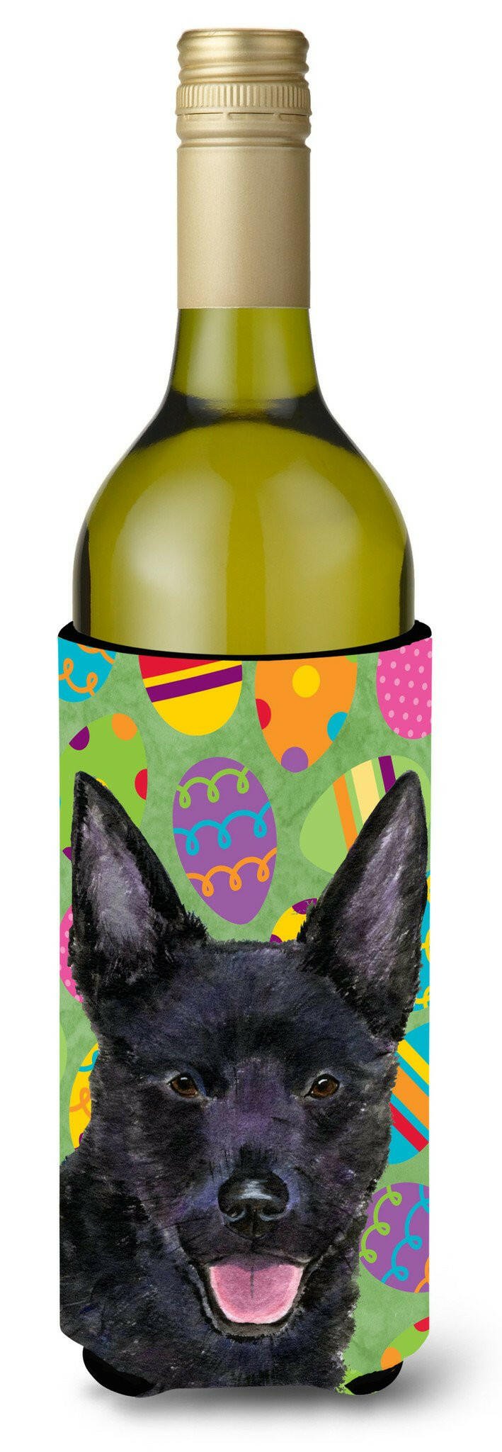 Australian Kelpie Easter Eggtravaganza Wine Bottle Beverage Insulator Beverage Insulator Hugger by Caroline&#39;s Treasures