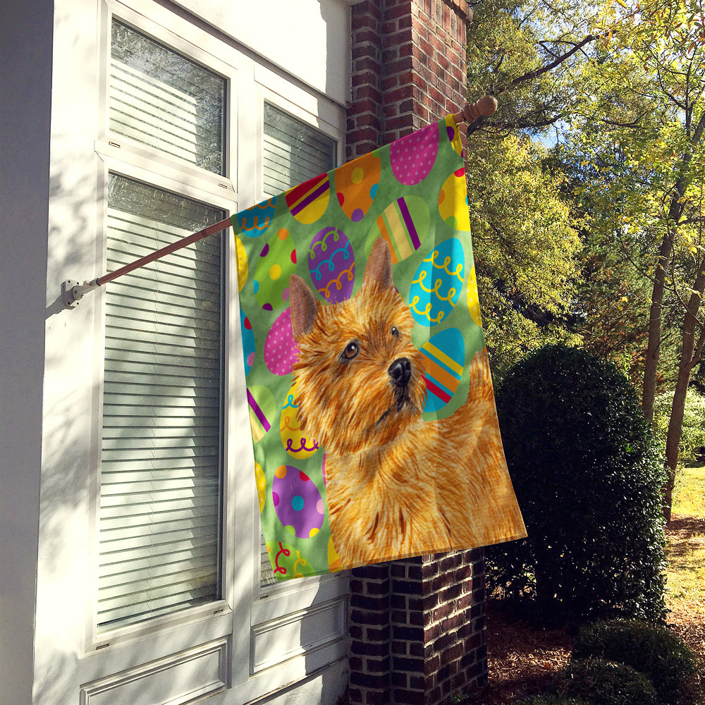 Caroline's Treasures Norwich Terrier Easter Eggtravaganza Flag Canvas House Size