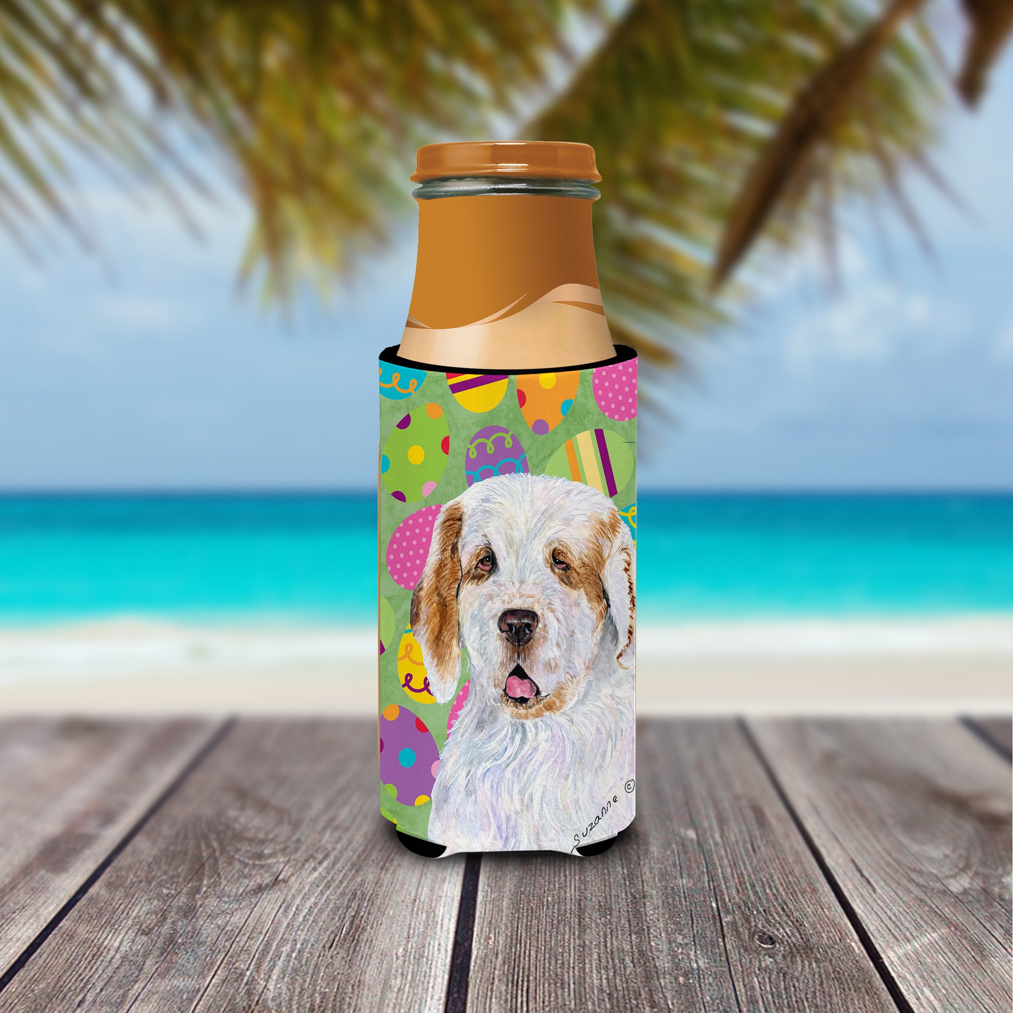 Clumber Spaniel Easter Eggtravaganza Ultra Beverage Insulators for slim cans SS4845MUK.