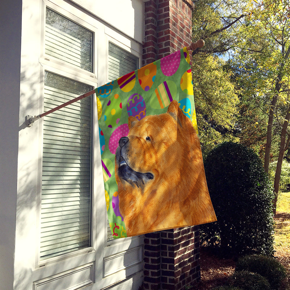 Chow Chow Easter Eggtravaganza Flag Canvas House Size  the-store.com.