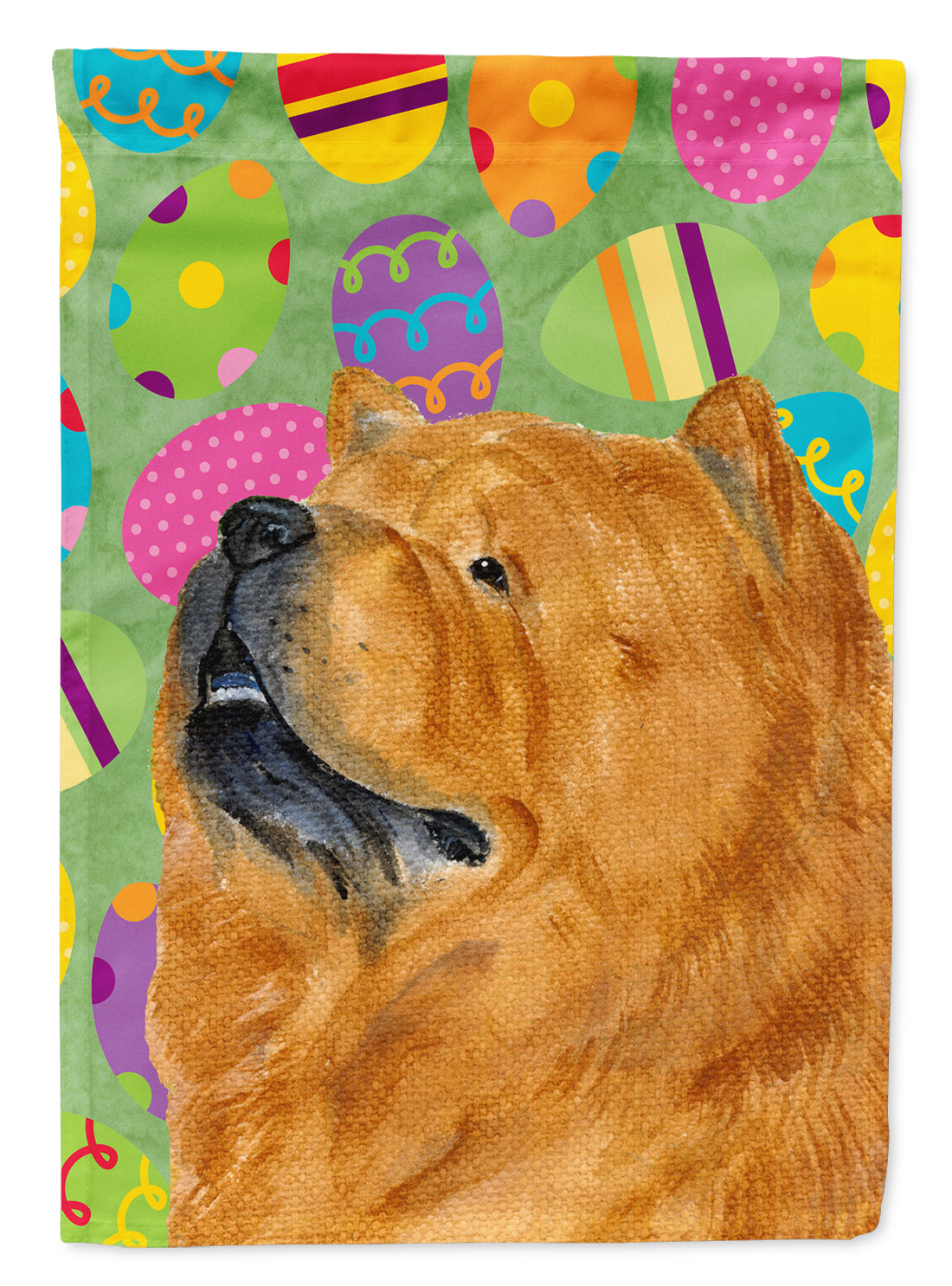 Chow Chow Easter Eggtravaganza Flag Canvas House Size  the-store.com.